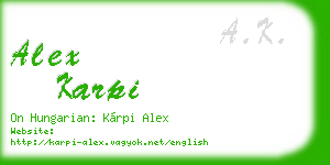 alex karpi business card