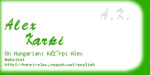 alex karpi business card